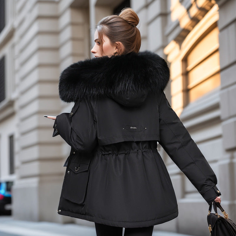 Manteau épais rembourré en velours pour femmes