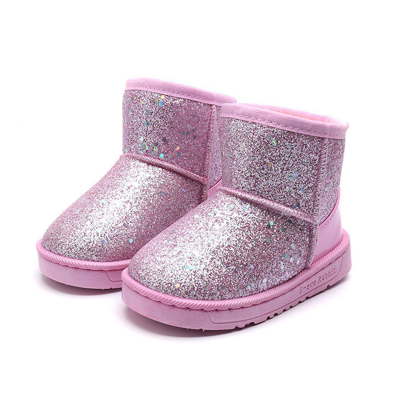 Bottines de neige enfant en paillettes