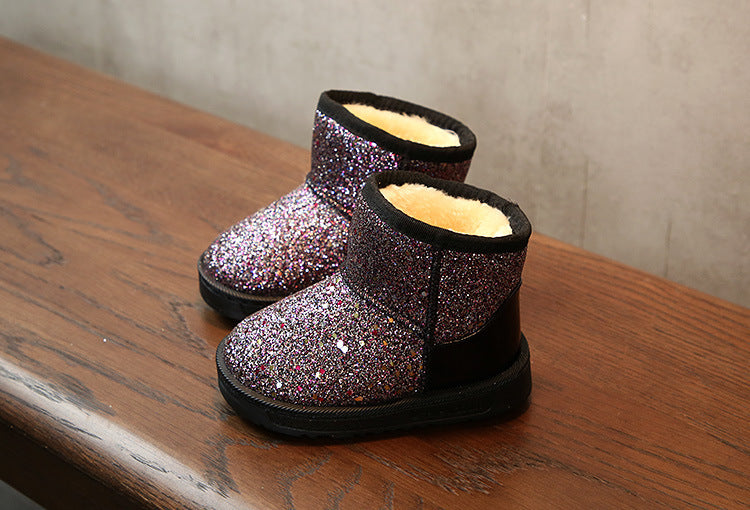 Bottines de neige enfant en paillettes