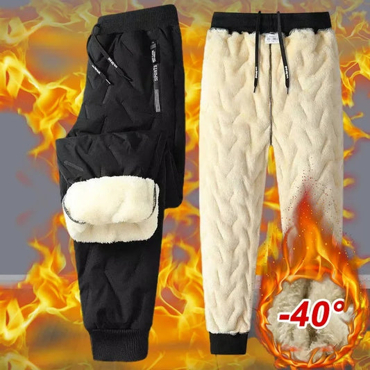 Pantalon en laine molletonnée rembourré chaud pour garder un pantalon décontracté ample