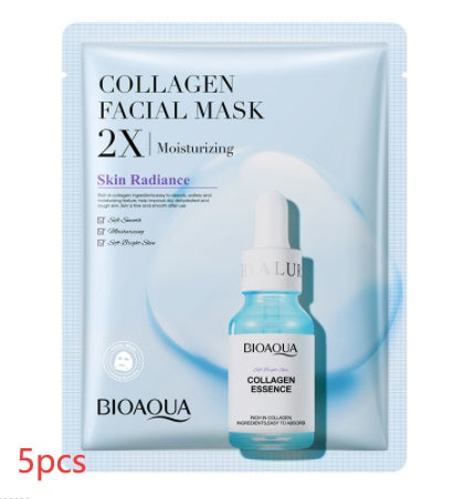 Masque Facial au collagène, hydratant, raffermissant, en feuille, à l'acide hyaluronique, beauté, soins pour la peau, Gel