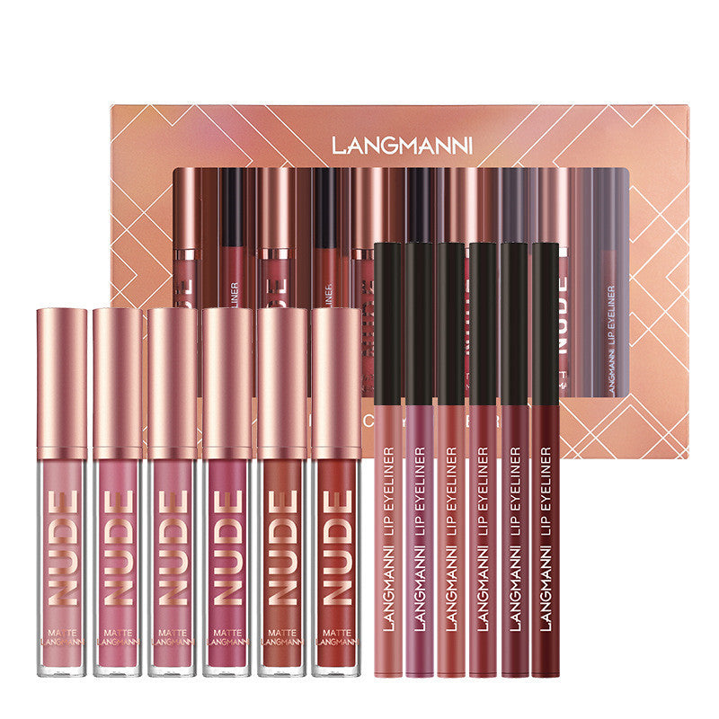 Crayon À Lèvres Et Rouge À Lèvres Maquillage 12 Pcs Set 6 Rouge À Lèvres Mat 6 Crayon À Lèvres Stylos Imperméable À Lèvres Mat Longue Durée Rouge À Lèvres Beauté Cosmétiques Maquillage Cadeau Pour Filles Rouge À Lèvres Ensemble