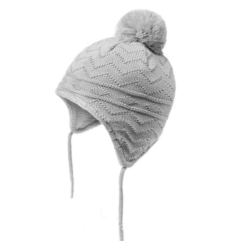 Children's Winter Knitted Cotton And Fleece Warm Cotton Hat