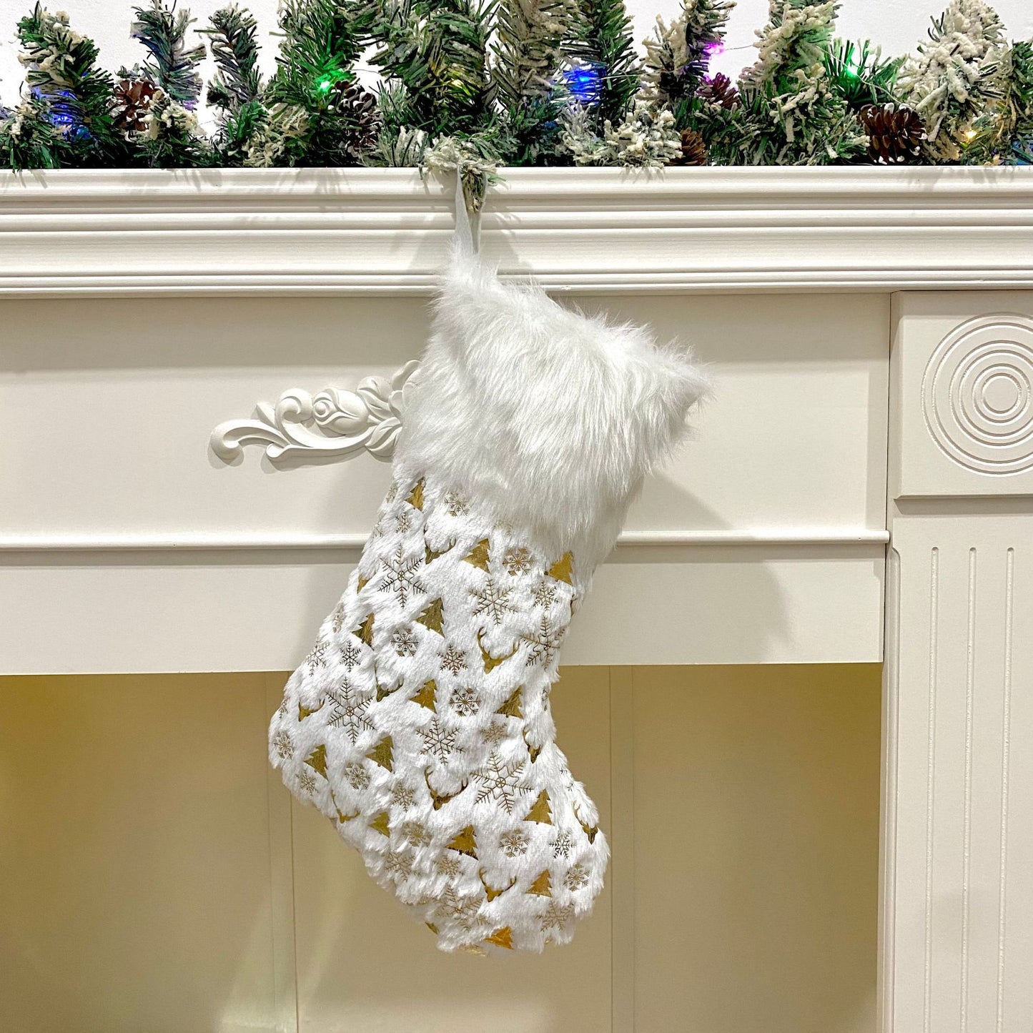 Dorure en peluche chaussettes de Noël sac cadeau décorations de Noël