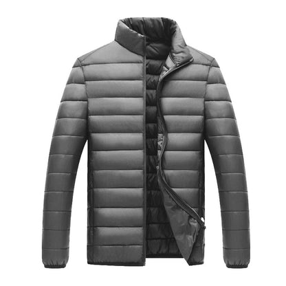 Manteau à capuche léger pour hommes Hiver chaud Couleur unie Veste à fermeture éclair Mode Portable Vêtements d’extérieur Top Vêtements